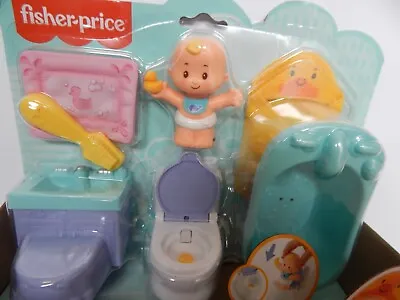 NEW Fisher Price Little People Toy Baby Bathroom Set • $32