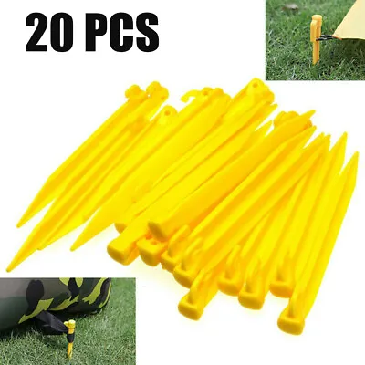 $20.29 • Buy 20X Plastic Tent Awning Pegs Nails Sand Ground Fixed Stakes Outdoor Camp Hunt AL