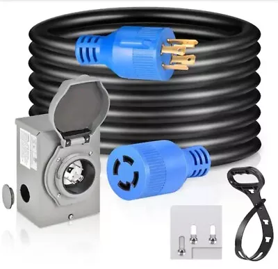 25 Ft. 10/4 30 Amp Generator Extension Cord 4 Prong 125-Volt Indoor/Outdoor... • $80