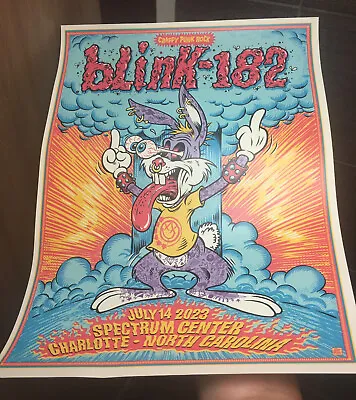 2023 7/14 Blink 182 Tour Poster Spectrum Center Charlotte North Carolina Concert • $157.94