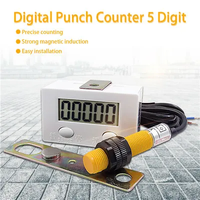 5-Digit Digital LCD Electronic Punch Counter With Switch Reset&Pause Button LM2 • $15.85