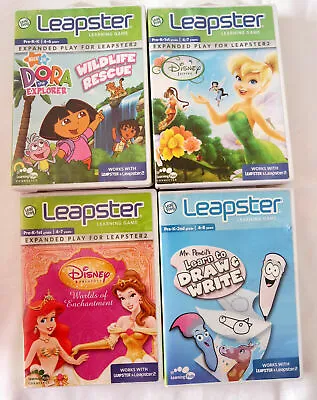 Leapfrog Leapster Dora Disney Fairies & Princess 4 Games Bundle For Leapster 2 • £14.95