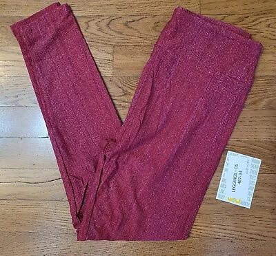 LuLaRoe Leggings OS One Size Beautiful Shades Of Pink & Red Vertical Stripes NWT • $25