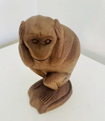 Wooden Hand Carved Monkey . Hear No Evil  Vintage • $15