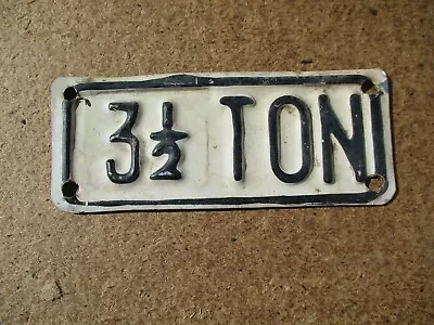 Vintage 3 1/2 Half Ton Truck License Plate Topper Accessory Ford GM Dodge Chevy • $30