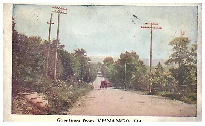 Venango Pennsylvania PA  Horse & Buggy Road Postcard Posted 1923 • $6.99