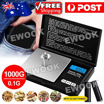 $10.95 • Buy Electronic Pocket Mini Digital Gold Jewellery Weighing Scales 0.1 To1000 Gram AU