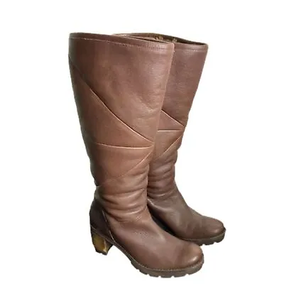 UGG Avery Stout Leather Water Resistant Cuffable High Heeled Boots Women’s 8.5 • $120