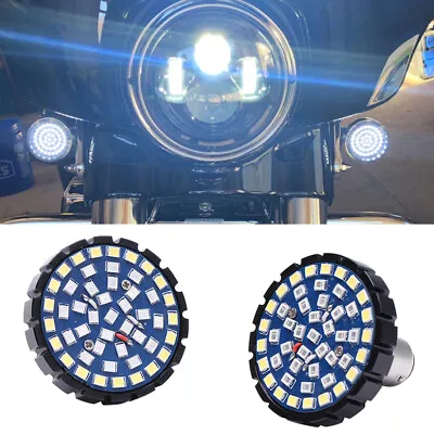 $32.80 • Buy For Harley Davidson Motorcycle Front LED Turn Signals Blinker Lights 1157 Bullet