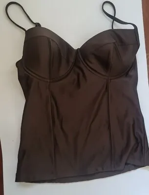 $10 • Buy 2chilies Brown Shirt/Bikini. Corset Style Shirt Womens Brown Clothing. SKU68