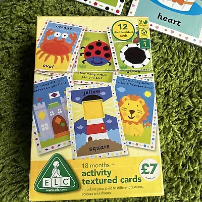 Early Learning Centre Activity Flash Cards Shapes Counting 123 Textures Colours • £4
