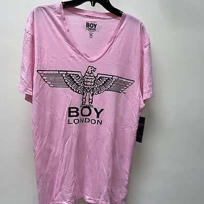$31 • Buy BOY London V Neck Size Xlarge NEW Men's T-shirt Pink Usa Made %100 Cotton