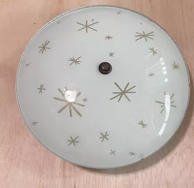 Atomic Starburst Saucer Flush Mount UFO  Ceiling 4 Light Fixture MCM Salvage • $75