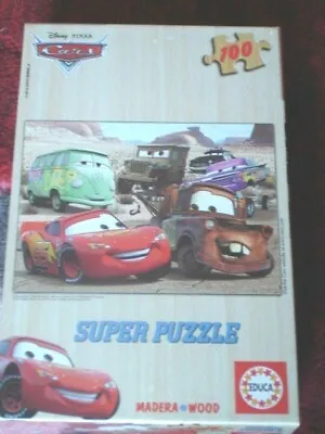 Educa Disney Cars 100pcs Wood Jigsaw Puzzle 13139 New Sealed • $14.99