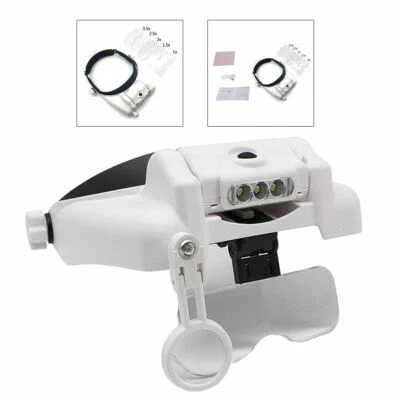 £28.49 • Buy Jewelers LED Light Lamp Visor Head Loupe Watch Illuminated Repair Magnifier