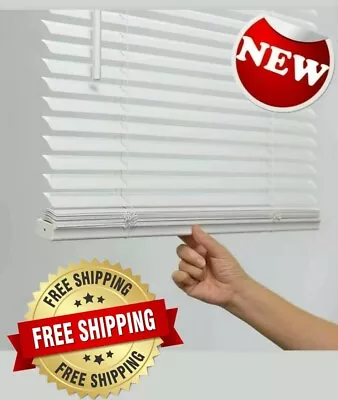 1-in Cordless White Vinyl Light Filtering Mini Blinds Multiple Sizes  • $22.95