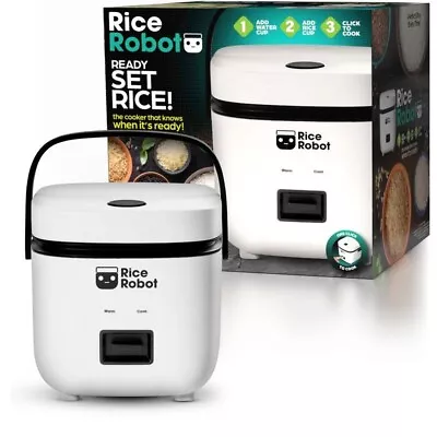 Rice Robot 4 Cup White Space Saving Rice Cooker With Ceramic Nonstick Inner Pot • $39.99