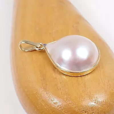 18x15 Mm Pear Teardrop Australian Mabe Pearl Pendant 375 9k 9ct Yellow Gold P77 • $179.82