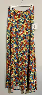 🌷NEW LulaRoe Maxi Skirt Women's Sz S Bright Mexican Flowy Stretch Made USA NWT • $12