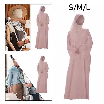 Muslim Hooded Robe Abaya Dress Clothing Accessories Full Cover With • £32.34