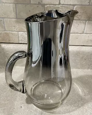 Vintage Blown Glass Platinum Ombre Pitcher • $82