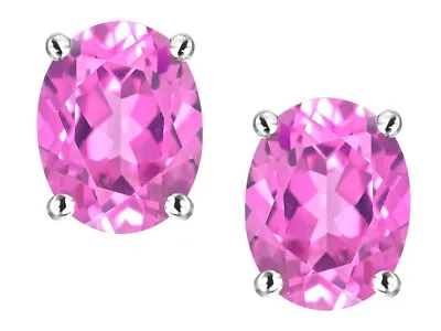 2 Ct. Genuine Pink Sapphire Oval Stud Earrings In Sterling Silver  • $68.44