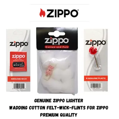 Genuine Zippo Lighter Wadding Cotton Felt-wick-flints For Zippo Premium Quality • £4.99