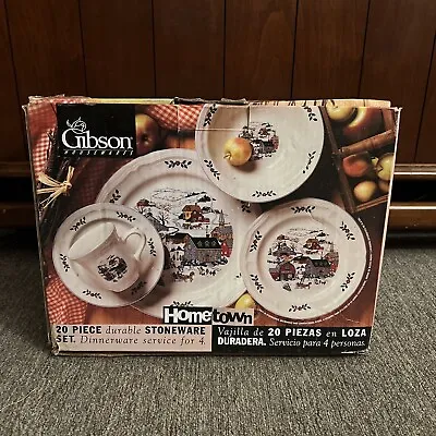 Vintage NOS Gibson Stoneware 20 Piece Set Christmas Town • $30