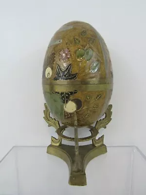 Vintage Brass Faberge' Egg With Brass Stand (Pg159C) • $85