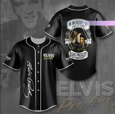 Elvis Presley 3D Baseball Jersey Shirt Halloween Gift Best Price Christmas Gift • $30.39