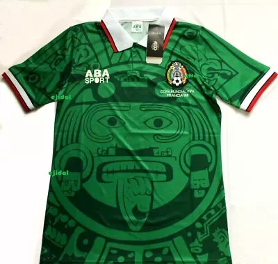 ABA SPORT Mexico 1998 Jersey MEDIUM RETRO France NO NAME Shirt Home TRUE SIZE • $40.95