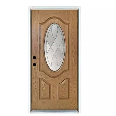 Mp Doors Fiberglass Prehung Front Door 36  X 80  Decorative Glass Light Oak • $1043.54