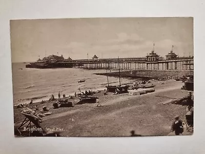 £6.95 • Buy Brighton Postcard 1904 West Pier Animated Beach Pleasure Yachts Sussex