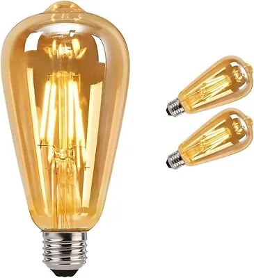 3PK LED Edison Bulb E27 Dimmable Vintage Light Bulb 6W E27 LED Filament Bulb • £11.49