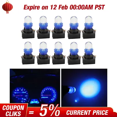 10x 194 Blue T10 168 LED Bulbs Instrument Gauge Cluster Dash Light With Sockets • $6.89