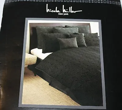 Nicole Miller Sutton Place Charcoal  Black Gray STD Standard Bed Pillow Sham New • $19.99