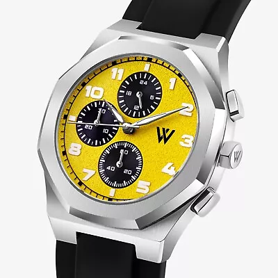 W&V Mojave Yellow 41mm  Stainless Steel Quqarz Watch • $79.99