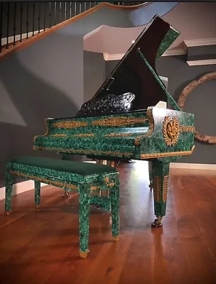 Antique Malachite And Ormolu Parlor Grand Piano By J. Becker • $200000