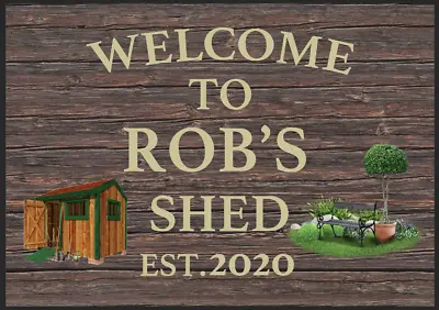 Personalised Garden Shed Sign Gift For Him Man Cave Flowers Patio Metal Tin Home • £19.49