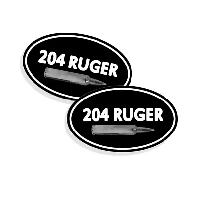 204 RUGER Ammo Can STICKERS Ammunition Gun Case LABELS 5 X3  OVAL DECALS 2 Pack • $3.29