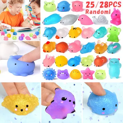 $25.52 • Buy 28/25Pcs Glitter Mochi Squishy Toys Glitter Animals Squishy Toy  Stress Relief