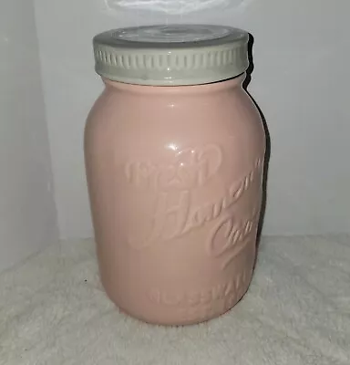 Pink Mason Cookie Jar 8  Ceramic Baking Kitchen W/ Lid  World Market • $19.97