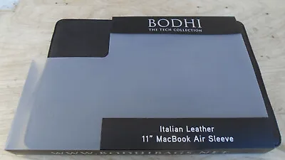 NEW Bodhi Italian Leather 11” MacBook Air Sleeve Black Mac Book - FREE SHIP • $11.95