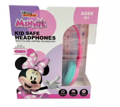 Disney Minnie Mouse Kid Safe Headphones Ages 6+ Vol Limit New Mic In Line 2021 • $19.99