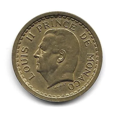 Monaco 1 Franc Louis Ii Coin High Grade • $8.95