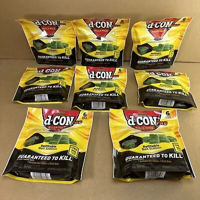 Lot Of 8 - D-Con Pro Refillable 1 Bait Station And 6 Bait Blocks - Kills Mice • $67.99