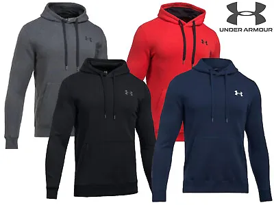 Mens Under Armour Rival Hoodie Fleece Heatgear Casual  Pullover Kangaroo Pocket  • £24.95