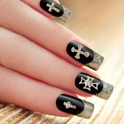  80 Pcs Cross Manicure Nail Decoration Jewelry Sicorss Alloy • $11.19