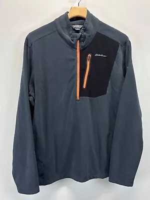 Men’s Eddie Bauer First Ascent Micro Fleece Pullover Jacket Sz XL Grey 1/2 Zip • $28