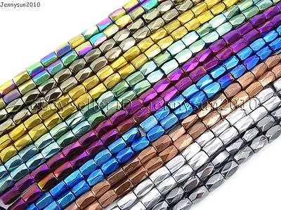 100Pcs Natural Magnetic Hematite Gemstone Faceted Tube Beads 5x8mm Metallic  • $2.97